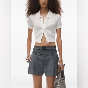 NWOT Alexander Wang PreStyled Wool Pleated Shorts w/ Exposed Boxer 2